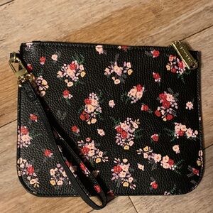 Steve Madden large Black Floral Wristlet